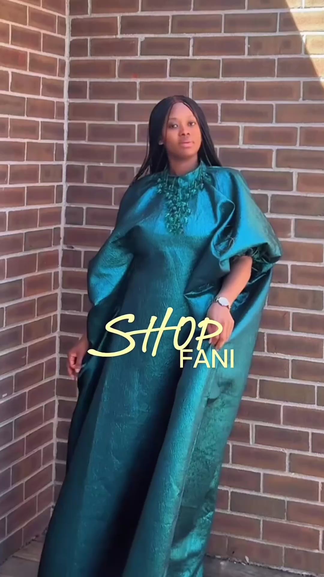 Brocade Teal  Bubu Gown